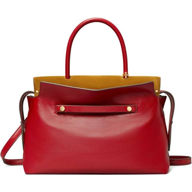 Tory Burch Mercer Textures Leather Satchel - Red