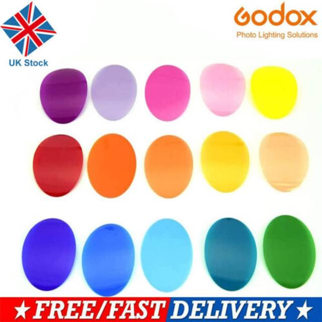 Godox V-11C Color Filters Kit Color Gels Filters 15 Different Colors * 2 for Godox V1 Series Camera multicolour