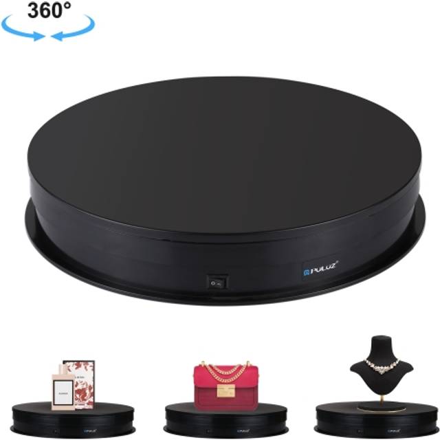PULUZ 30cm USB Electric Rotating Turntable Display Stand Video Shooting Props Turntable for Photography, Load 10-20kg(Black)