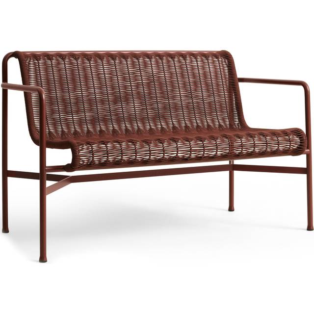HAY - Palissade Cord Dining Bench - eisenrot/pulverbeschichtet/Sitzfläche Polyester/BxHxT 128x80x70cm - iron red (80.0 x 128.0 x 70.0cm)