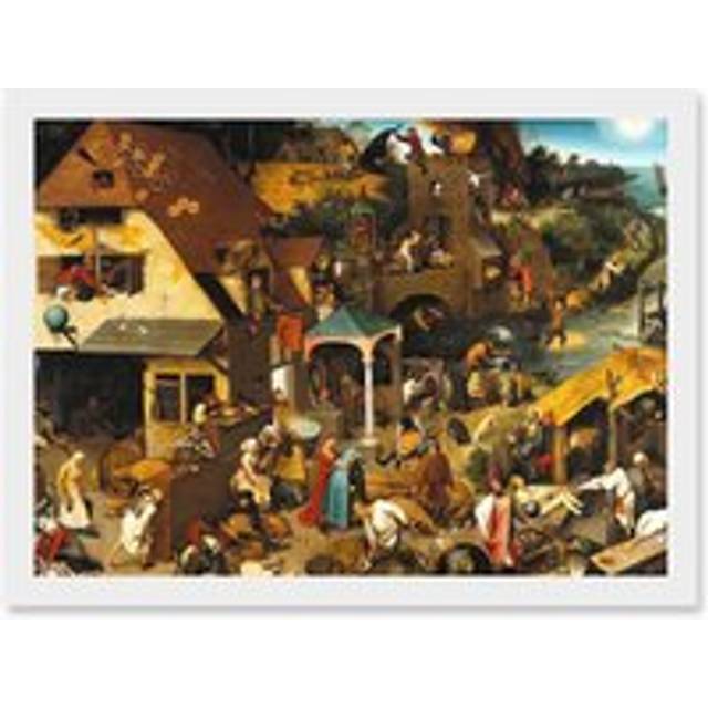Hieronymus Bosch Pieter Bruegel Elder Paintings 1559 Artwork Framed Wall Art Print A4 - White - One Size
