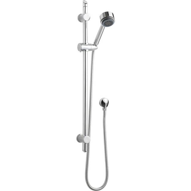Slide Rail Shower Kit with Multi Function Head & Outlet Elbow - Chrome