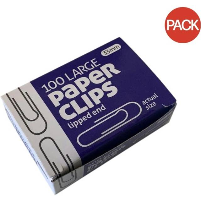 County Stationery Paper Clips (Pack of 100) One Size grå