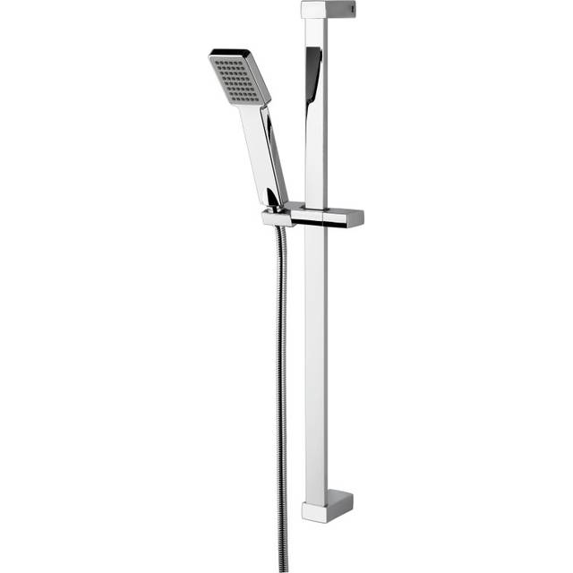 Square Slide Rail Shower Kit with Single Function Head - Chrome