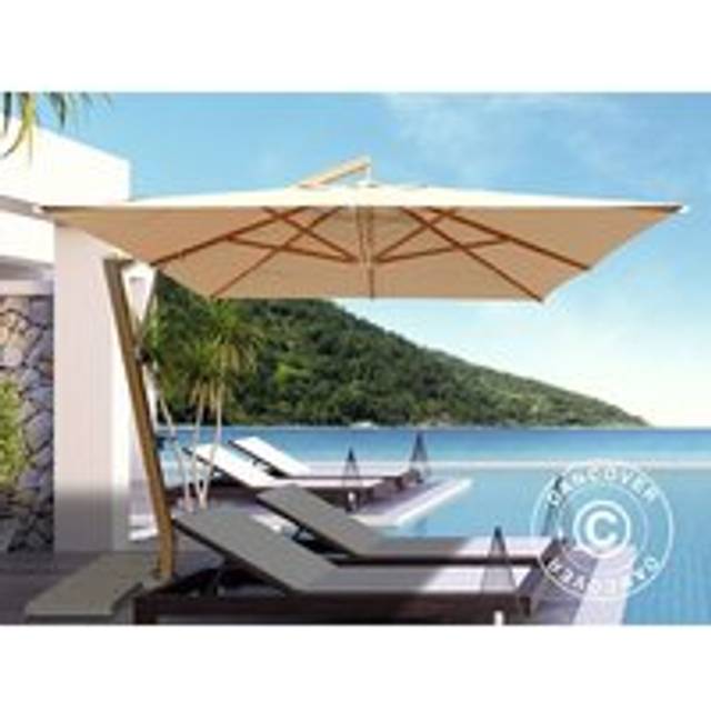 Cantilever parasol Antigua, 3x4 m, Sand