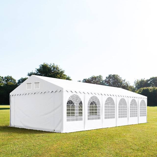 TOOLPORT 5x12m Marquee / Party tent w. ground frame, PVC 800, white - (2659)