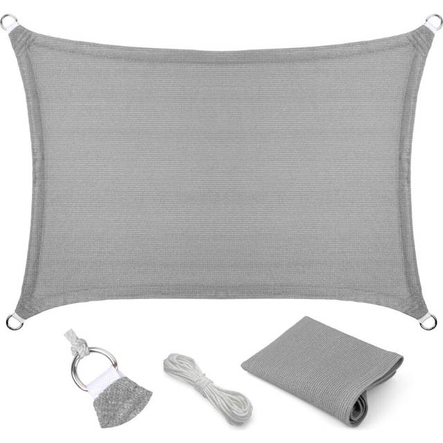 Edens Decor 4 x 8 Grey Sun Shade Sail Outdoor Canopy Rectangular Awning Fabric Cloth Screen for Patio Garden Backyard Pergola