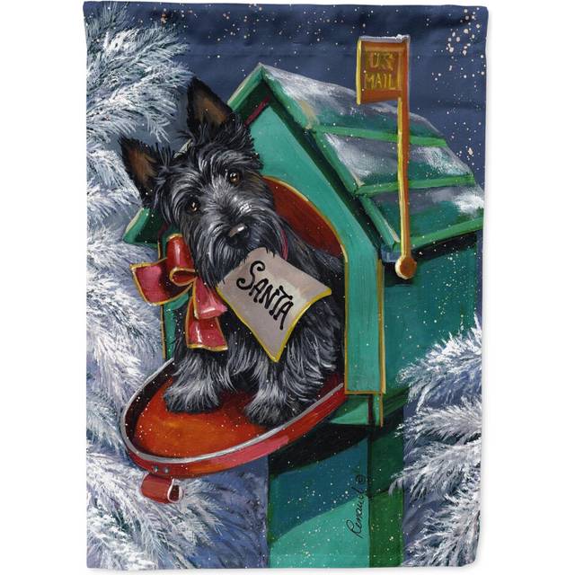 Carolines Treasures PPP3178CHF Scottie Christmas Letter to Santa House Flag Large Porch Sleeve Pole Decorative Outside Yard Ban