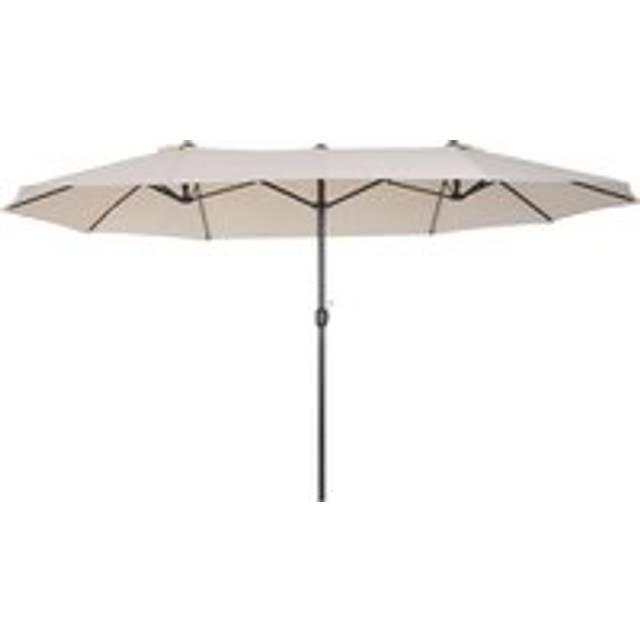 4.6m Double-Sided Patio Parasol Sun Umbrella-Beige