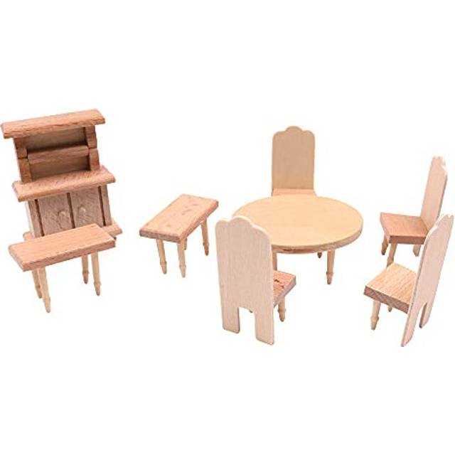 Dollhouse Furniture 1:12 Scale Dollhouse Wooden Furniture Miniature Set Dollhouse Accessories Furniture Model-Dining Room