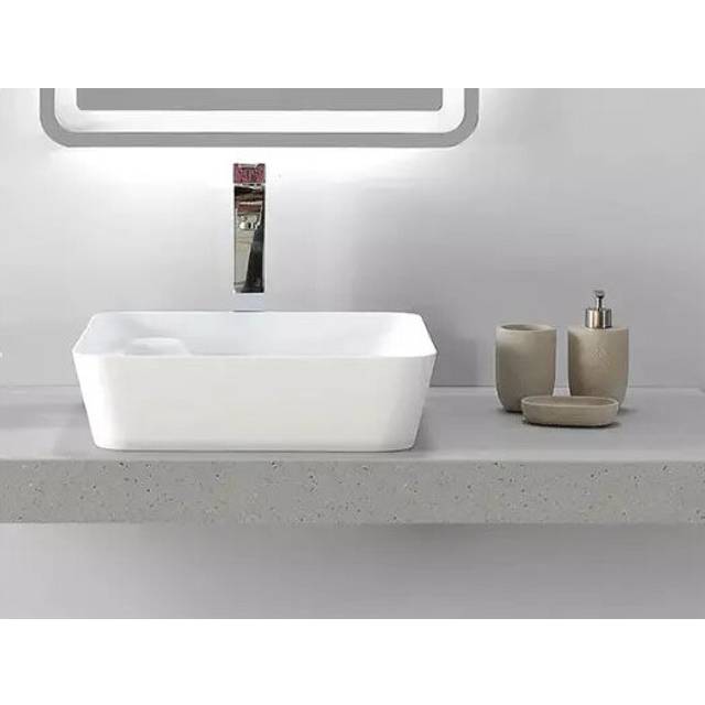 485mm Counter Top Basin Rectangle Ceramic Cloakroom Bathroom Sink Hand Wash UK