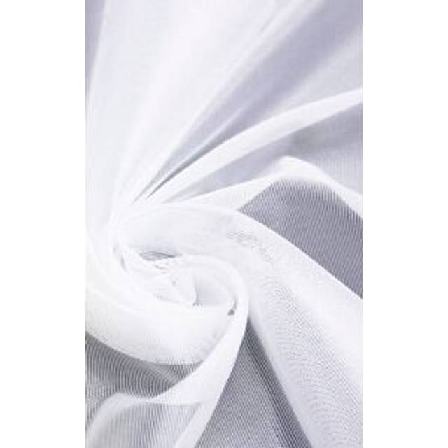 8028 Polyester Standard Pinch Pleat Sheer Single Curtain Panel - White (400cm Width x 175cm Drop)