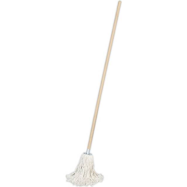 225g Pure Yarn Cotton Mop - Highly Absorbent Cotton Head - Wooden Handle