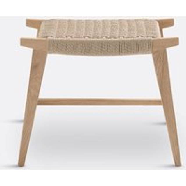 Kioto Oak & Woven Braided Stool - Natural - ONE SIZE