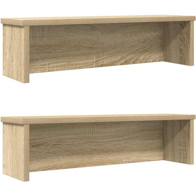 (sonoma oak, 50 x 15 x 16 cm/ 2 pcs) vidaXL Kitchen Racks Stackable Storage Shelf Counter Shelf Cabinet Organizer
