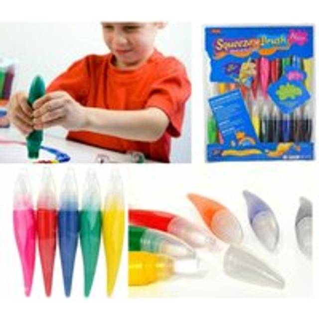 2 in 1 Washable Paint Tubes Art Craft Set Squeeze n Brush Children's Non Toxic Paints - 20 Vibrant Colours