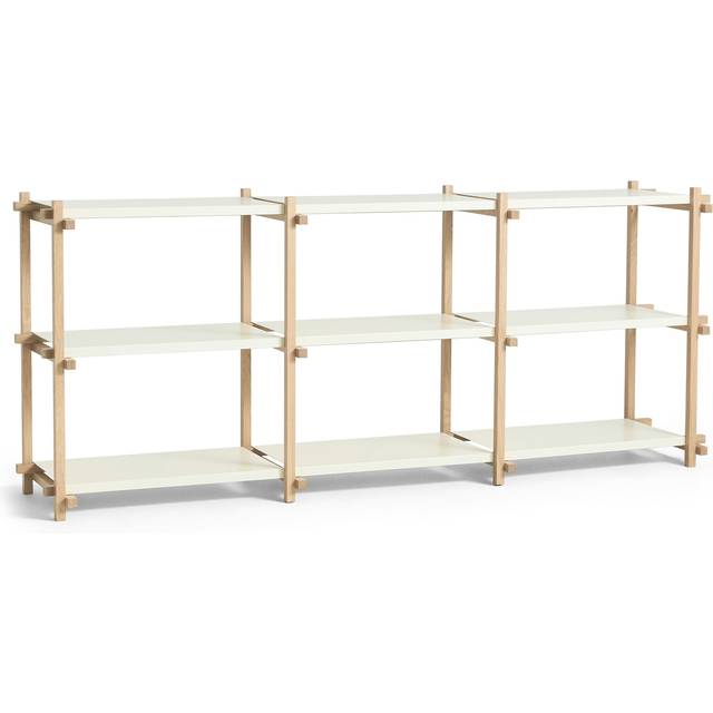 HAY Woody Shelving Soaped Oak Frame Unit Low Almond White