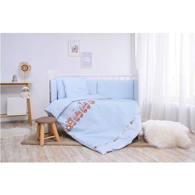 Lorelli Smile Bedding Set – Train Blue