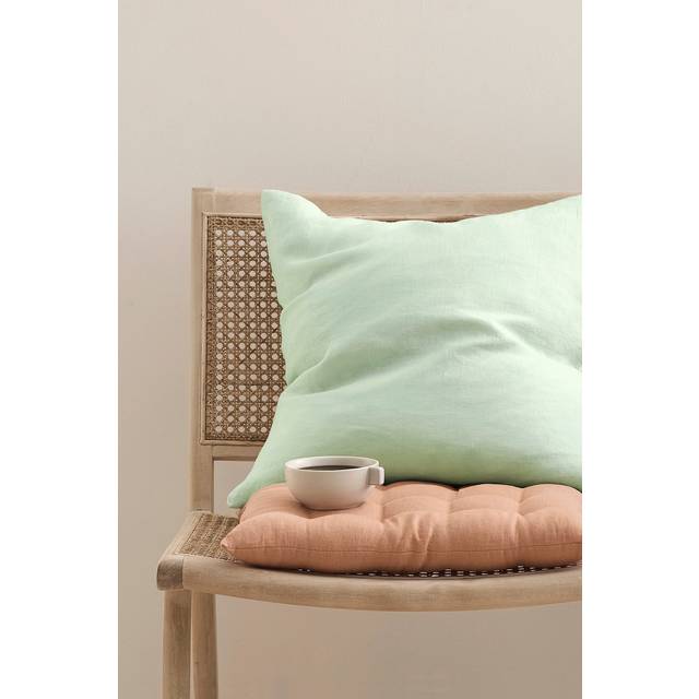 Ellos Home - Kuddfodral Candice Zip i tvättat lin 50x50 cm - Grön