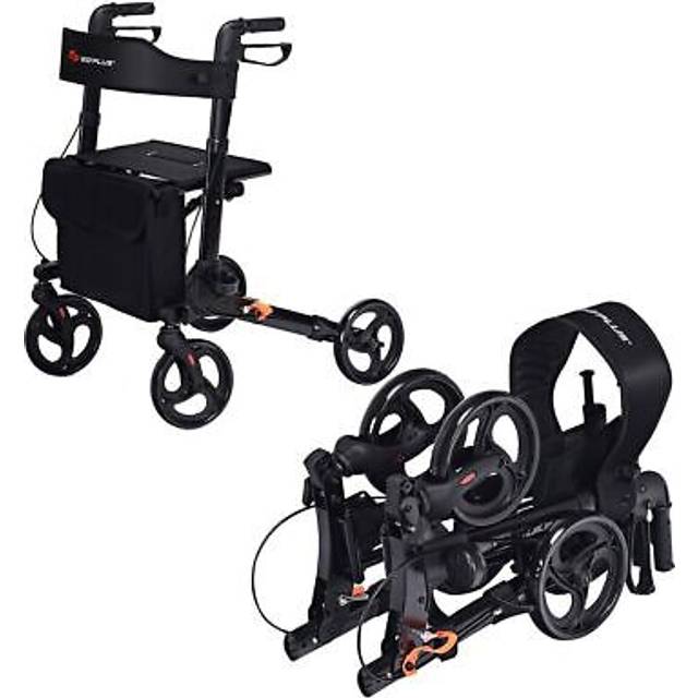 Folding rollator walker aluminium walking mobility aid lightweight with 4 wheels