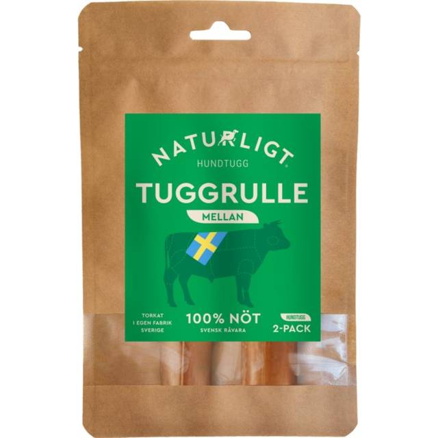 Naturligt Hundtugg Tuggrulle Mellan 2-pack