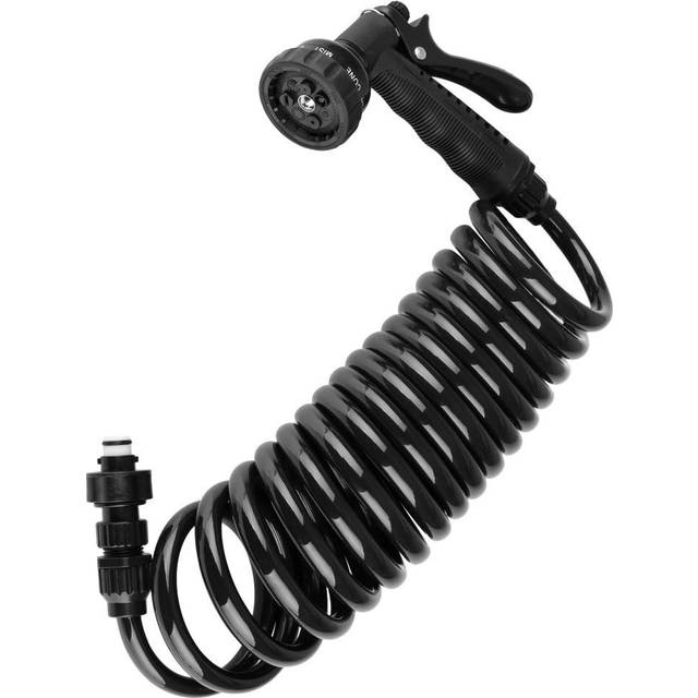 Dura Faucet DF-SA187-BK RV Exterior Quick Connect Sprayer with 7 Spray Settings and Coiled Hose Kit Black