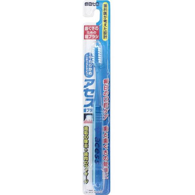 Sato Aces Toothbrush, soft regular type 1 piece Periodontal Disease Toothbrushes <Material> / Handle: saturated polyester resin / Bristles: nylon Peri