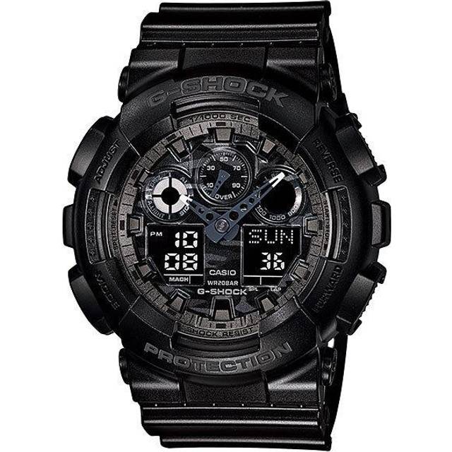 CASIO Men's G-SHOCK GA-100CF-1AJF [Camouflage Dial Series] Round Watch Black Resin Digital Analog