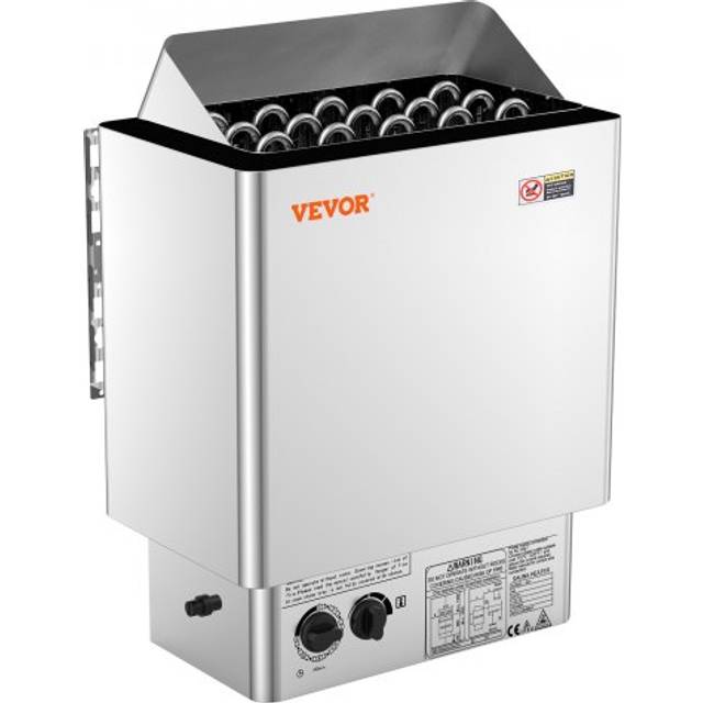 VEVOR 8KW Elektrisk bastuvärmare Inbyggd kontroll 8-12 m³HomeSpa rostfritt stål
