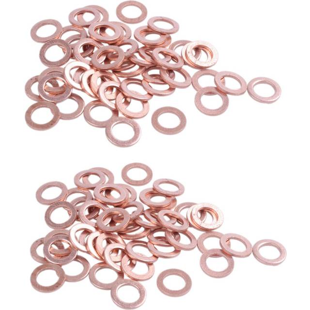 100 Pcs Copper Crush Washer Flat Seal Ring Fitting 6mm X 10mm X 1mm