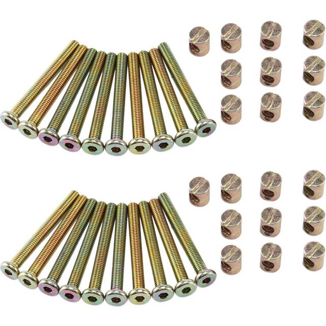 2X Hex Socket Cap Screws Furniture Bolt with Threaded M 6x55 MM Barrel Nuts Dowel Slotted Nut