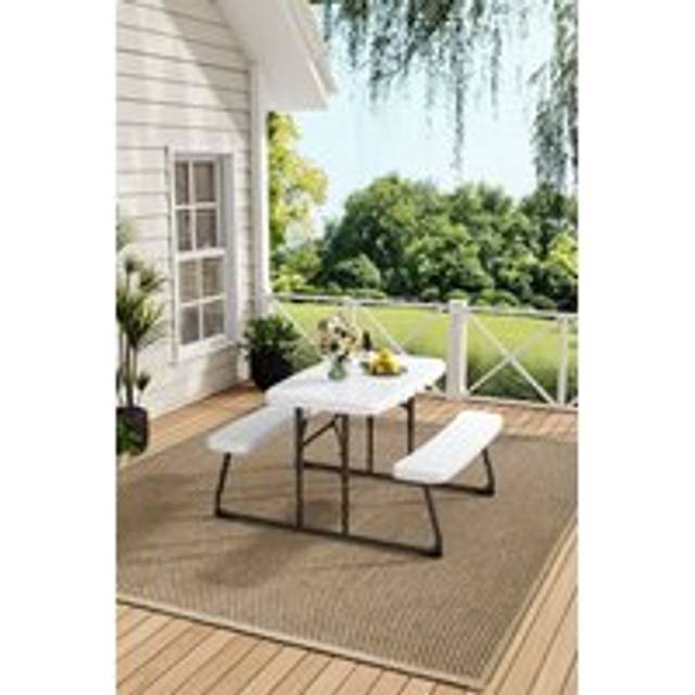 Outdoor Picnic Foldable Table and Bench Set for Kids - Beige - One Size