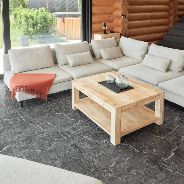 (Black Marble, Pack of 20) Self Adhesive Vinyl Floor Tiles - Peel and Stick Floor Tiles, Durable Stick on Vinyl Flooring
