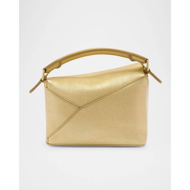 Loewe Puzzle Mini metallic leather tote bag - gold (One Size)