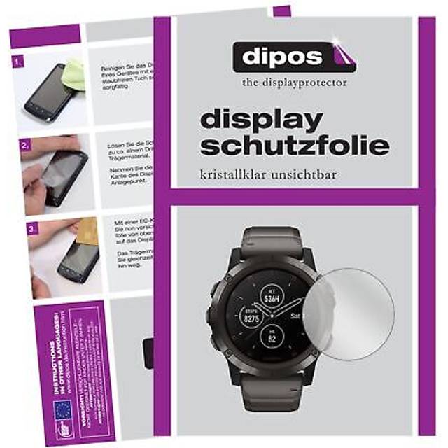 6x screen protector for garmin fenix 5 plus (47mm) protection crystal clear
