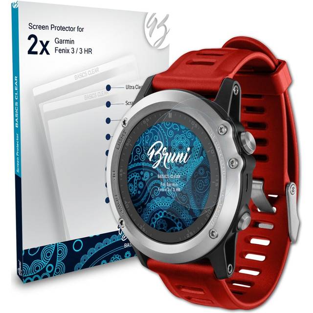 Bruni 2x protective film for garmin fenix 3 / 3 hr screen protector
