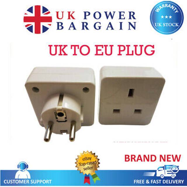 2 x uk to eu euro europe european turkey travel adaptor 3 to 2 pin adapter plug