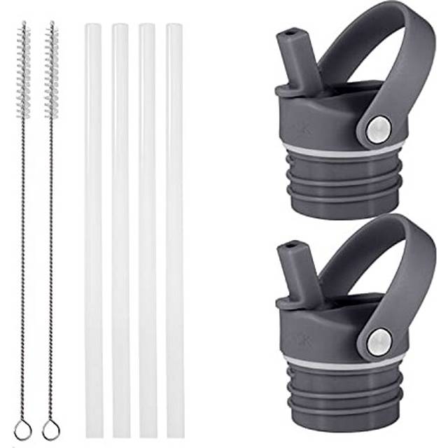 IRON ?FLASK Straw Lid for Narrow Standard Mouth Insulated Sports Water Bottles, Standard Mouth, BPA Free, 2 Lids, 4 Straws, 2 Cleaning Brushes (Graph