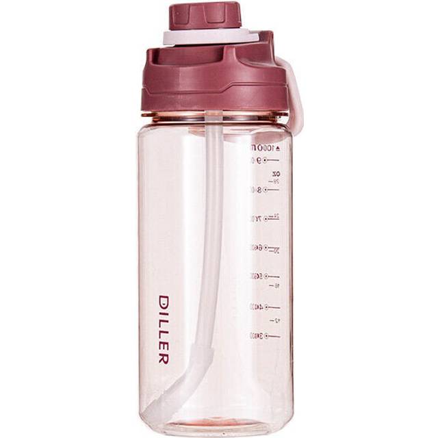 (Pink, 2000ml) 2000ml Large Capacity Water Bottles With Detachable Straw Portable Outdoor Sport Cycling Travel Drink Kettle