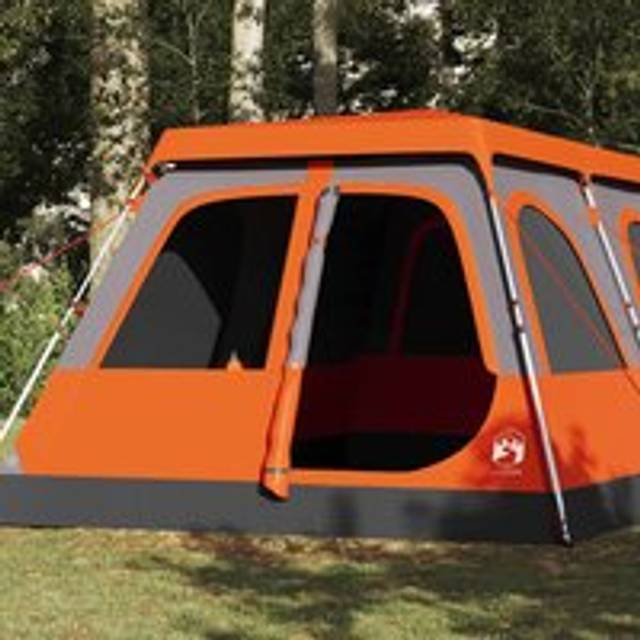 Family Tent Dome 10-Person Grey and Orange Quick Release - One Size