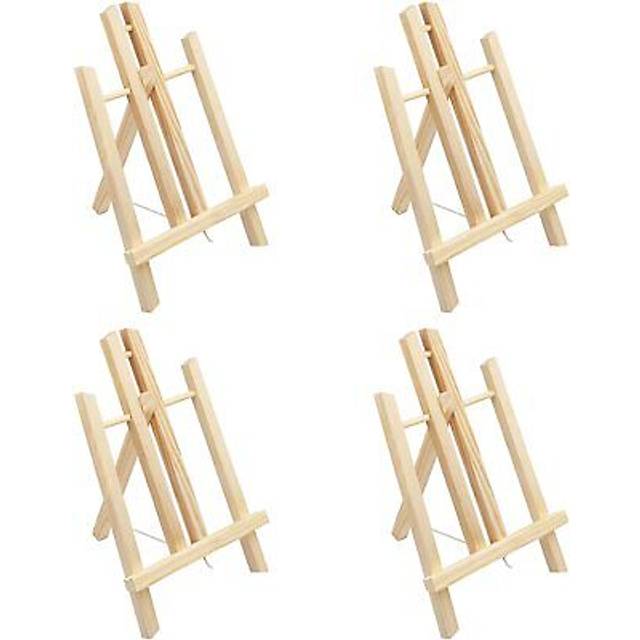 Wooden Tabletop Art Display Easels 4 Pack 30cm12 Inches Painting Easel Small Natural Pine Wooden EaselTripods for Displaying Canvas Paintings Kids