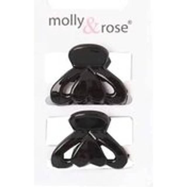 Molly And Rose Black Heart Detail Clamps 7703