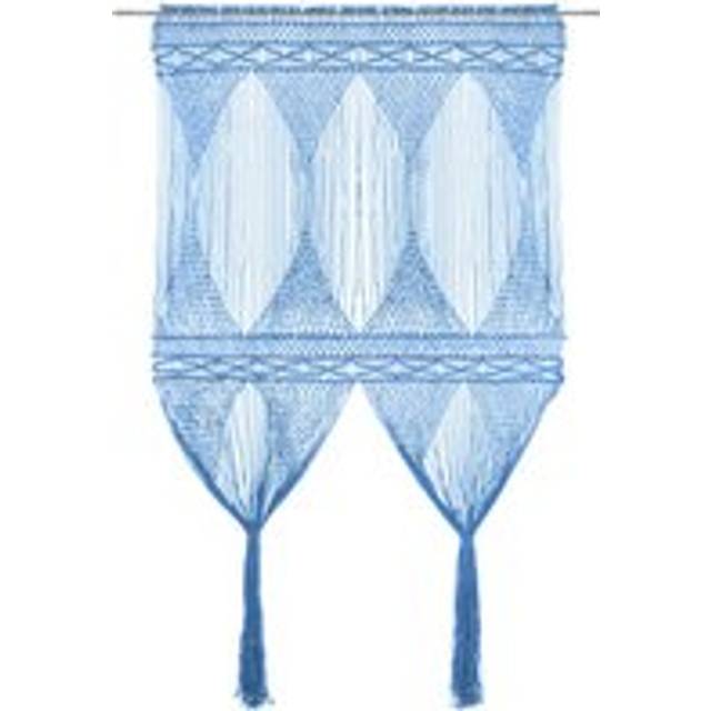 Macrame Curtain Blue 140x240 cm Cotton - One Size