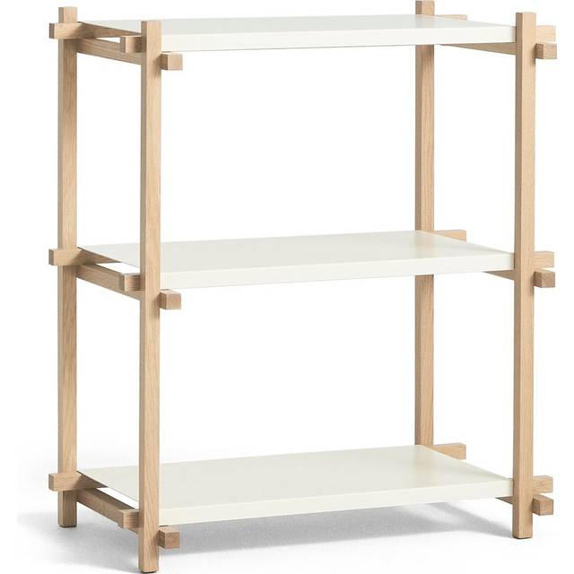 Woody Shelving 2.0 Column Low Soaped Oak / Almond White