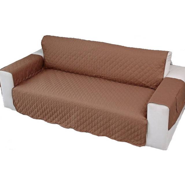 (Khaki) 3 Seater High Stretch Sofa Cover Couch Lounge Protector Slipcovers With Two Side Pockets