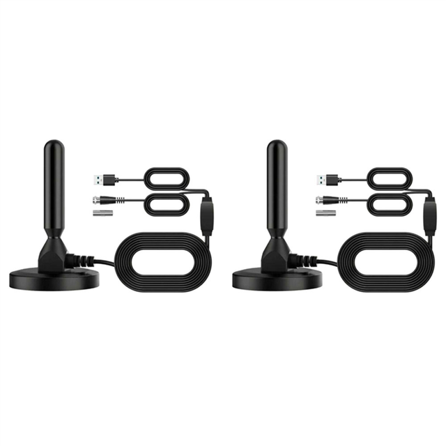 2X HD Digital Television Antenna 120 Miles Long Range Reception with Amplifier Signal Booster for 4K 1080P VHF