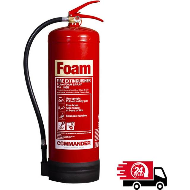 9 litre foam fire extinguisher ce kitemarked with bracket, 9ltr, 5 year warranty