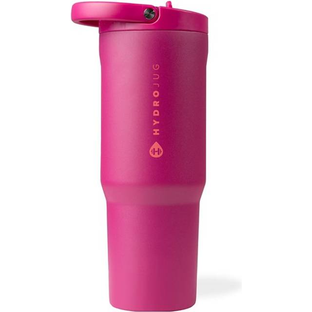 HydroJug Sport - Stainless Steel Tumbler with Straw  Vacuum Insulated  32oz Leakproof Water Bottle  Ergonomic Design  Reusable  Dishwasher Safe  Rubbe