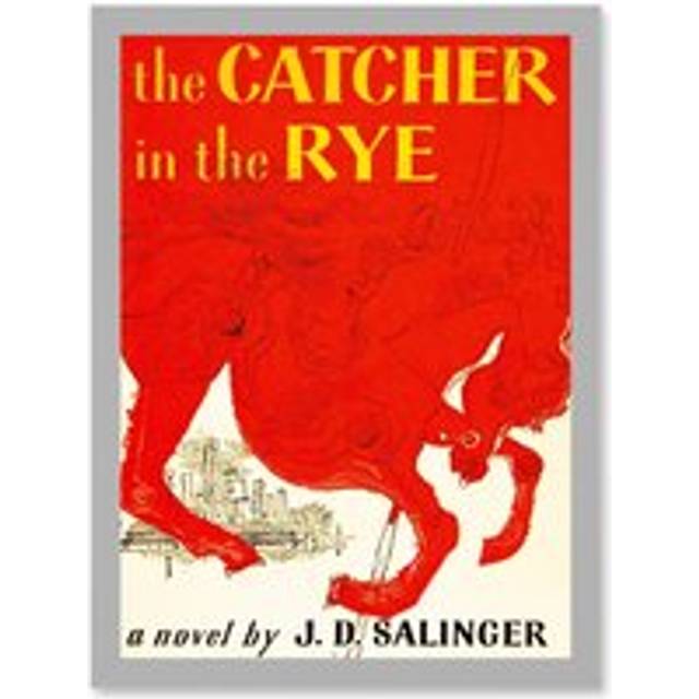 Book Cover Catcher In The Rye Salinger Classic Novel A4 Artwork Framed Wall Art Print - Grey - One Size