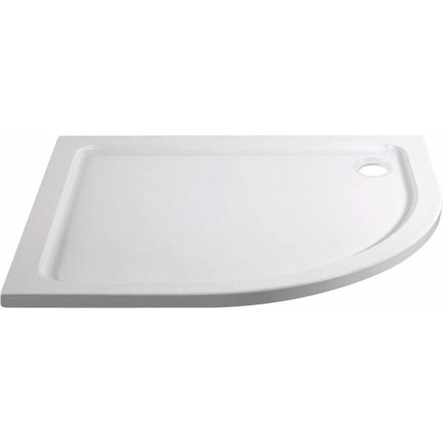 1200x800mm Right Hand Offset Quadrant Shower Tray 45mm - White Acrylic Stone Resin - Pearl